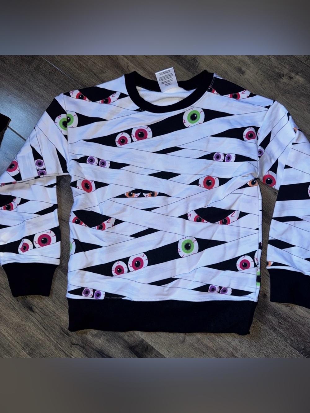 Birdie Bean Halloween Mummy Wraps Bloodshot Eyeballs Sweater 3-4T NWOT Grail